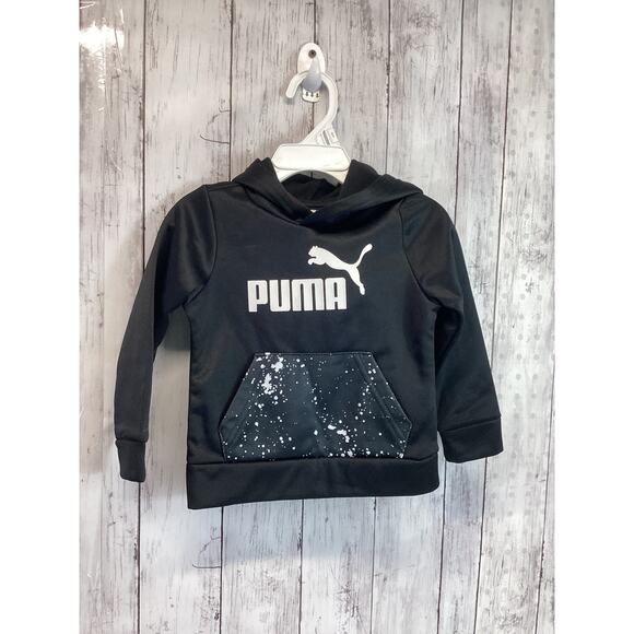 Puma Baby Boy Athletic Sweatshirt Hoodie Fleece Pullover Black Size 12 Months - Picture 1 of 5